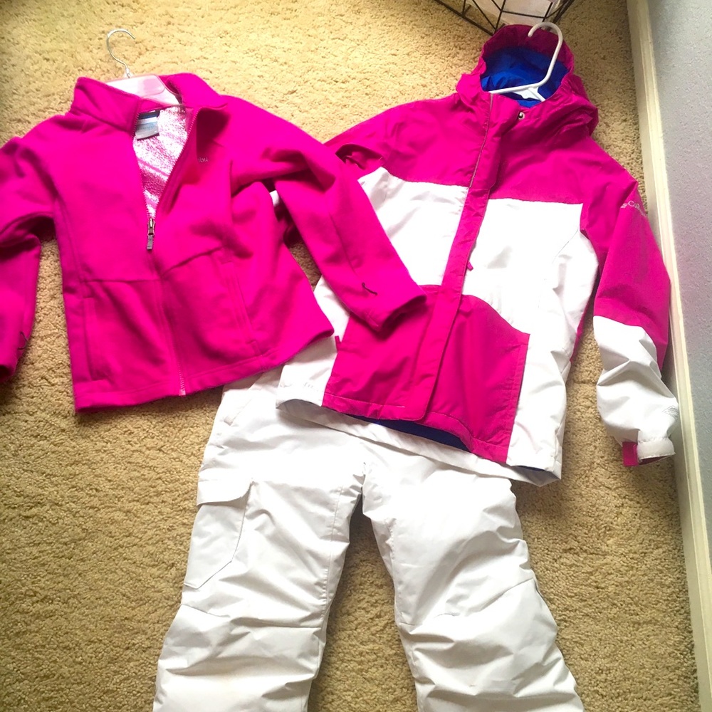 Kids snow pants, jacket and sweater